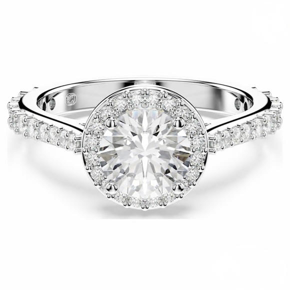 Swarovski Jewelry - Swarovski Una Angelic Ring Halo Solitaire with Pave Crystals Size 7
